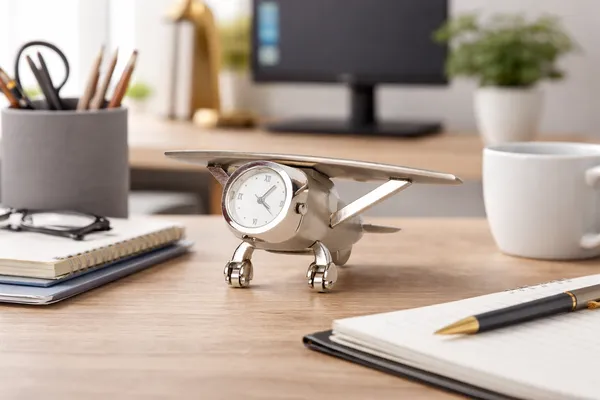 Silver_Colour_With_White_Dial_Metal_Aeroplane_Clock_Paperweight_Showpiece_For_Home_Decor_And_Gifting