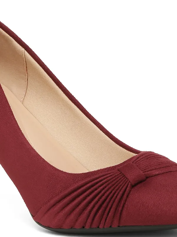 Maroon_Suede_Stilletoes_Heels_Pumps_Slip_On_For_Women_And_Girls