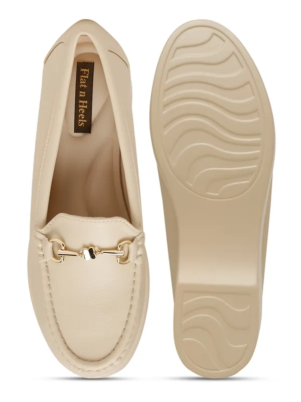 Beige_Synthetic_Leather_Loafers_For_Women_And_Girls