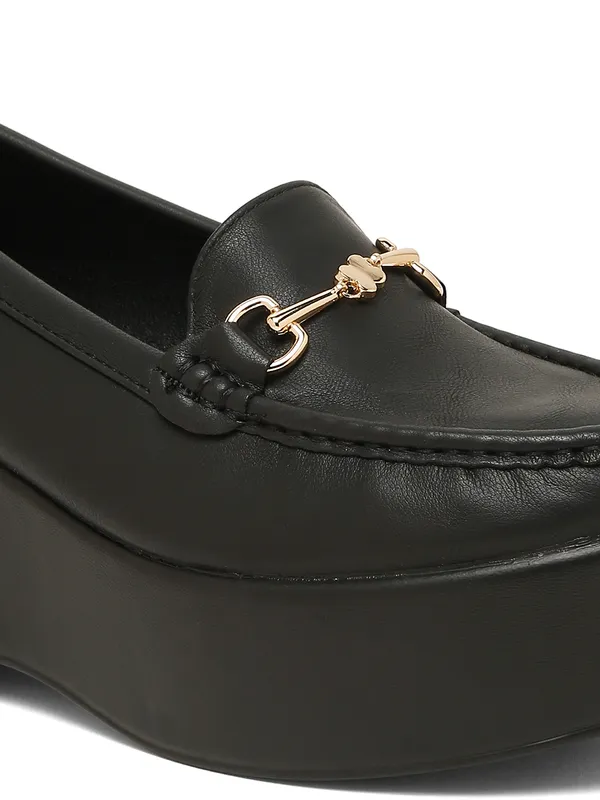 Black_Synthetic_Leather_Loafers_For_Women_And_Girls