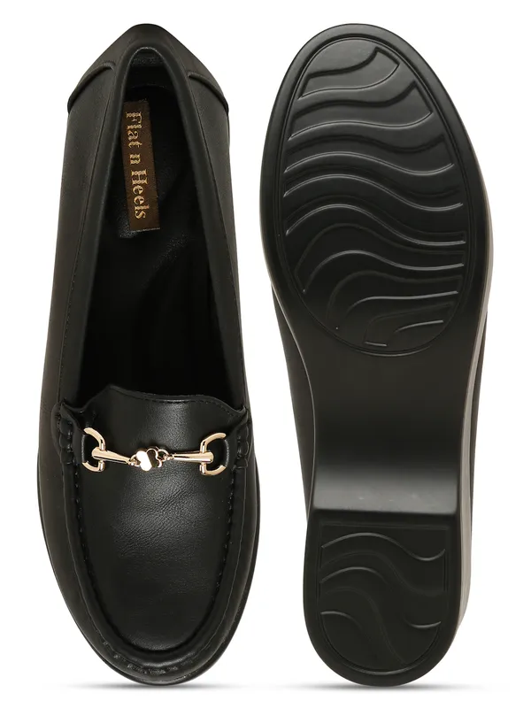 Black_Synthetic_Leather_Loafers_For_Women_And_Girls