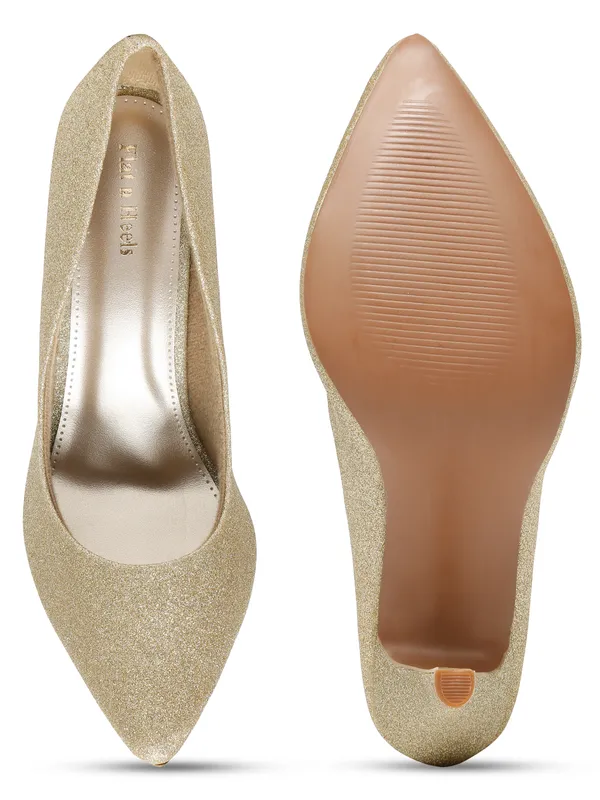 Gold_Synthetic_Leather_Block_Heels_Pumps_Slip_On_For_Women_And_Girls
