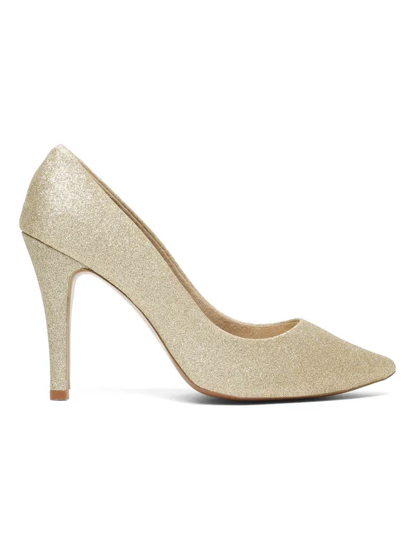 Gold_Synthetic_Leather_Block_Heels_Pumps_Slip_On_For_Women_And_Girls