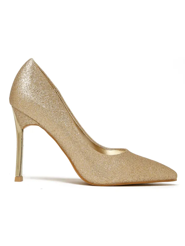 Gold_Synthetic_Leather_Block_Heels_Pumps_Slip_On_For_Women_And_Girls