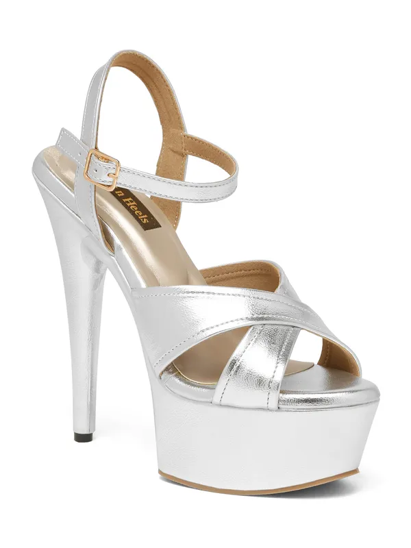 Silver_Synthetic_Leather_Block_Heels_Pumps_Sandal_For_Women_And_Girls