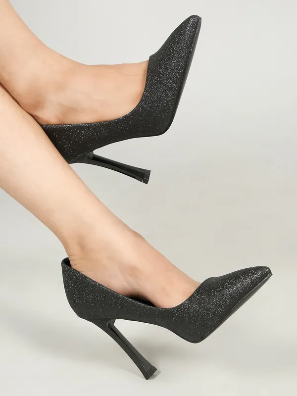 Black_Synthetic_Leather_Block_Heels_Pumps_Slip_On_For_Women_And_Girls
