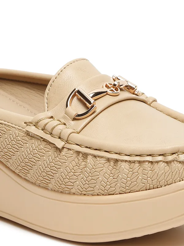 Beige_Synthetic_Leather_Loafers_For_Women_And_Girls