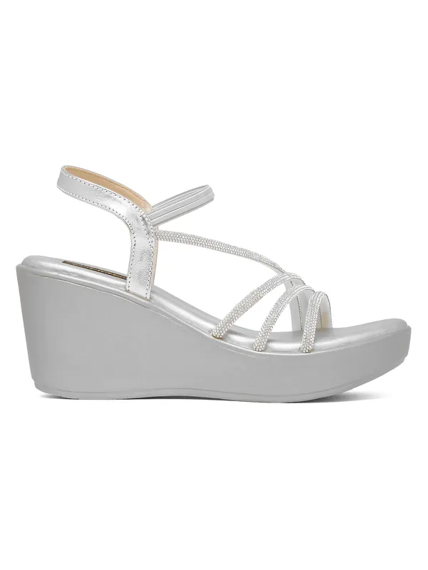 Silver_Synthetic_Leather_Wedge_Heels_Sandal_For_Women_And_Girls