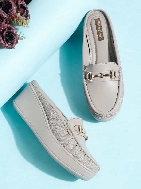 Grey_Synthetic_Leather_Loafers_For_Women_And_Girls