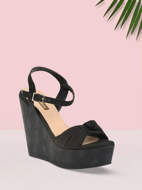 Black_Suede_Wedge_Heels_Sandal_For_Women_And_Girls