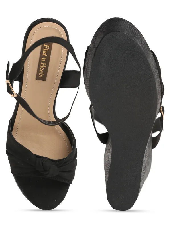 Black_Suede_Wedge_Heels_Sandal_For_Women_And_Girls