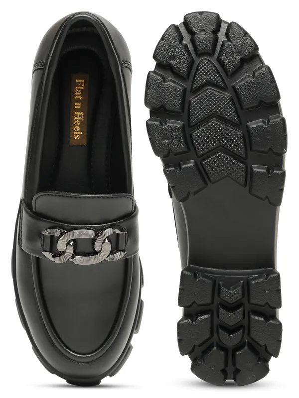 Black_Synthetic_Leather_Loafers_For_Women_And_Girls