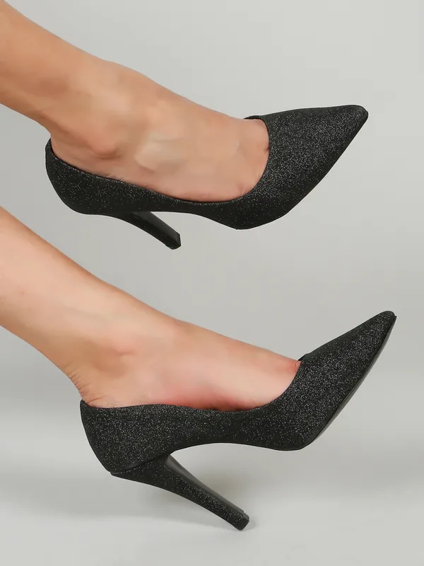 Black_Synthetic_Leather_Block_Heels_Pumps_Slip_On_For_Women_And_Girls