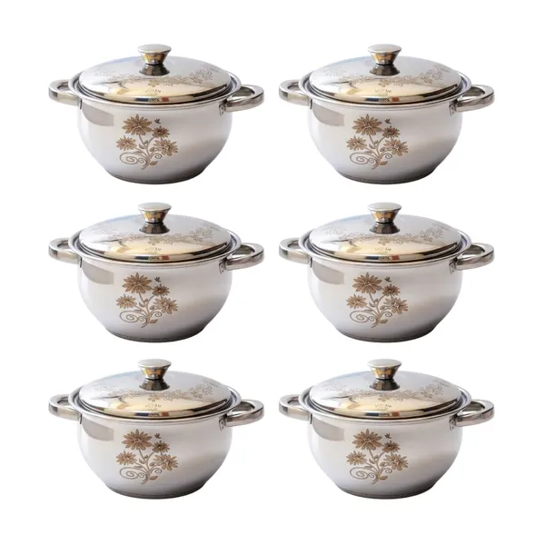 Stainless_Steel_Donga_Handi_Serving_Set_2000_Ml_Each_Laser_Design_Ideal_For_Gifting_Pack_Of_6