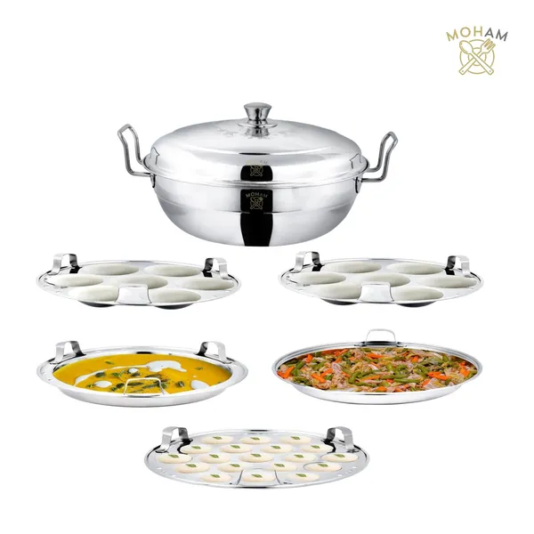 Stainless_Steel_Idli_Maker_Triply_Base_With_Glass_Lid_Donga,_Induction_Friendly_Ideal_For_Idli_Dhokla_And_Momo_Pack_Of_1
