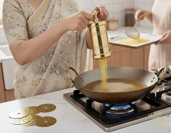Pure_Brass_Sev_Sancha_Machine_With_6_Jali_Ideal_For_Sev_Gathiya_Chakli_And_Bhujia_Pack_Of_1