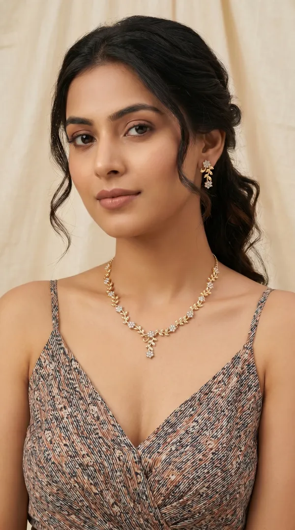 Rose_Gold_Floral_Vine_Necklace_&_Earrings_Set_with_White_Stone_Detailing