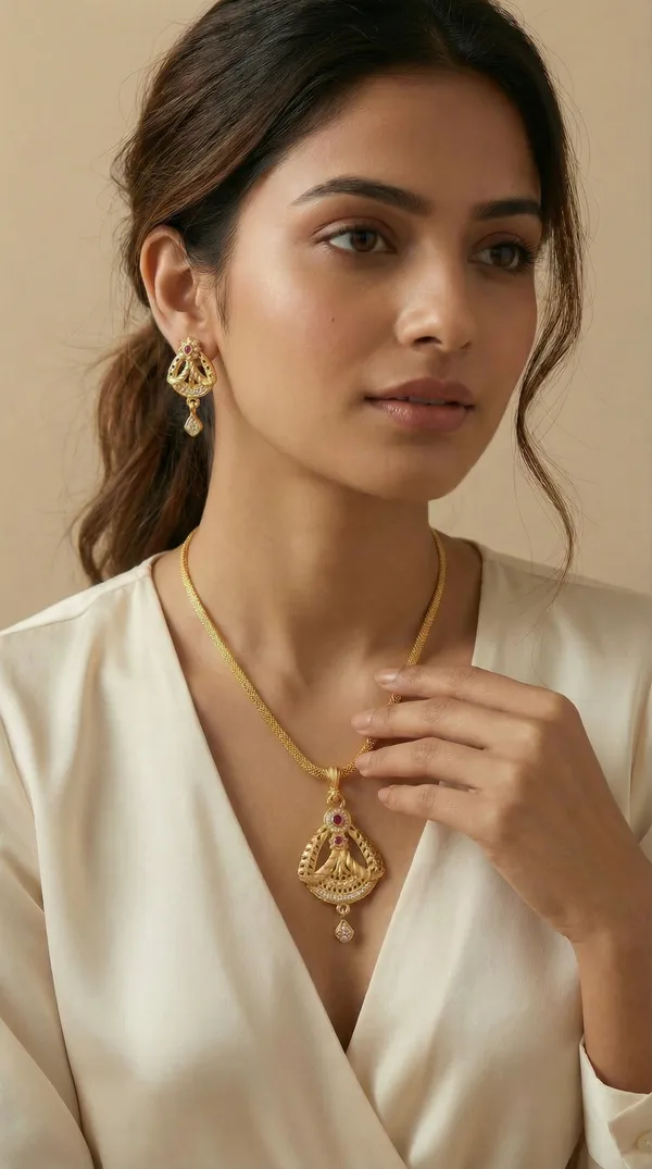 Micro_Gold_Plated_AD_Diamond_Studded_Fancy_Oval_Pendant_Set_with_Chain