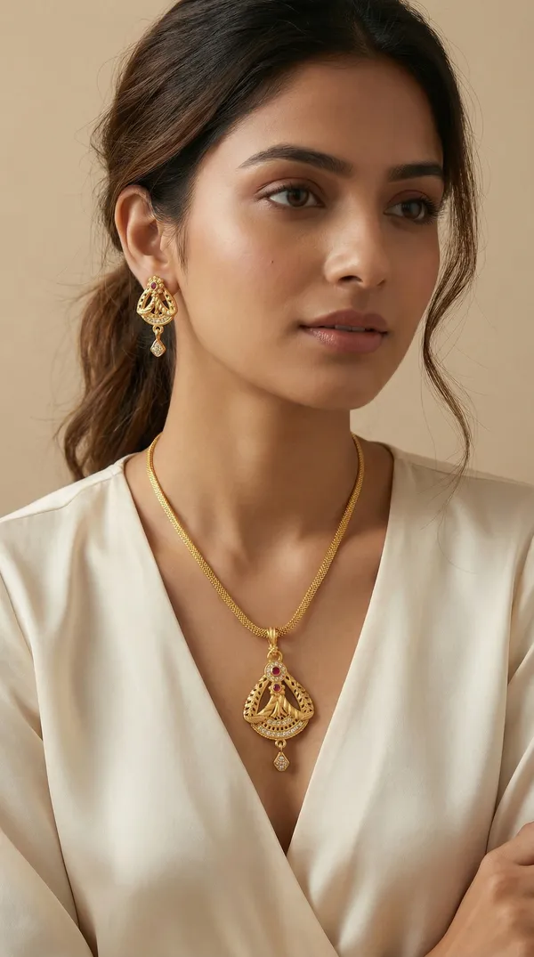Micro_Gold_Plated_AD_Diamond_Studded_Fancy_Oval_Pendant_Set_with_Chain