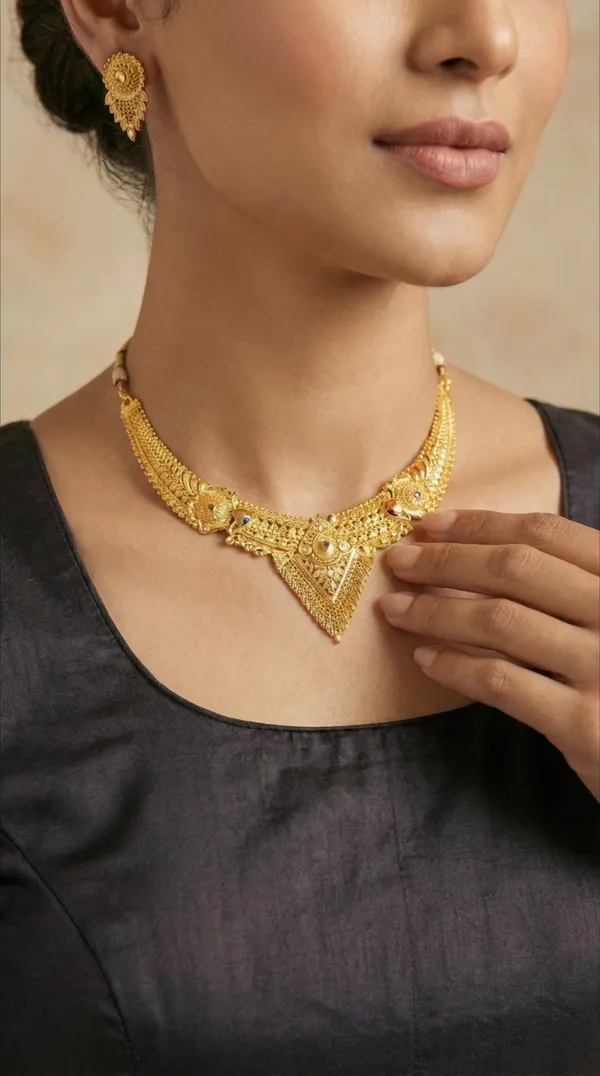 Rose_Gold_Traditional_Gold_Plated_Necklace_Set_With_Earrings_For_Women