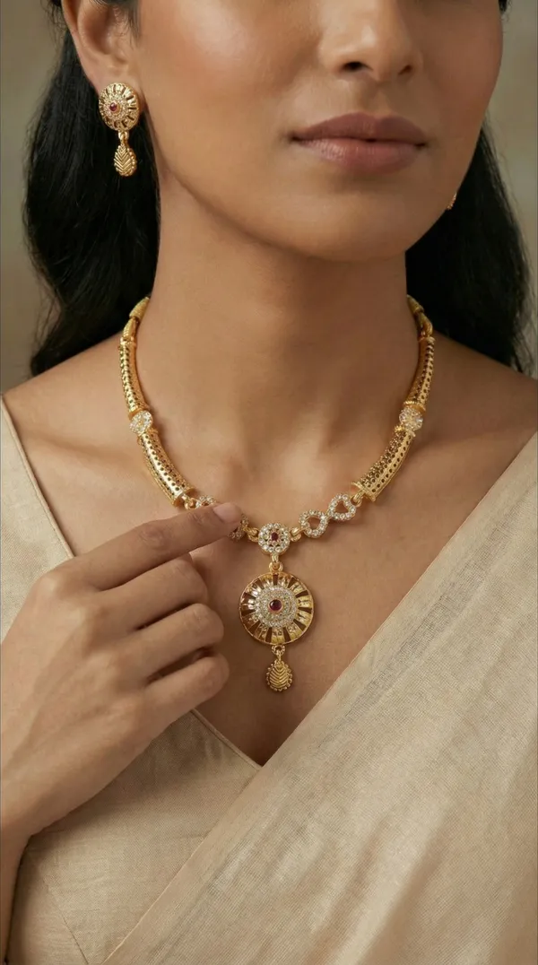 Traditional_Gold-Plated_Necklace_Set_with_Earrings