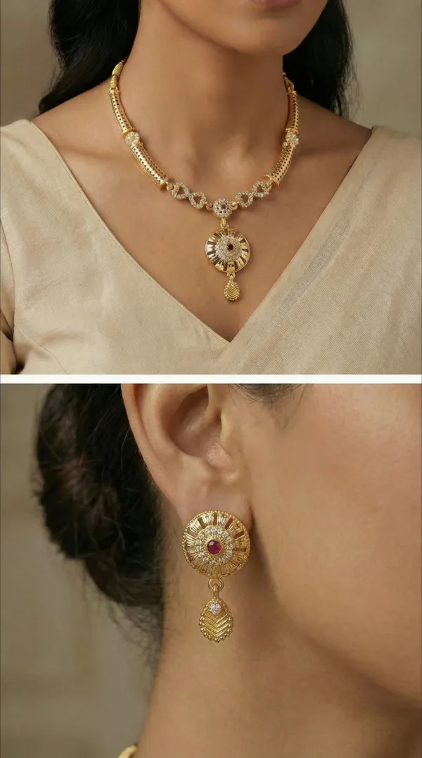 Traditional_Gold-Plated_Necklace_Set_with_Earrings