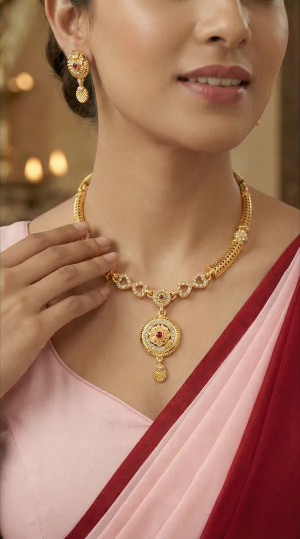 Traditional_Gold-Plated_Necklace_Set_with_Earrings