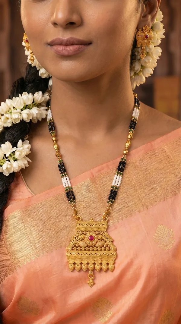 Gold_Plated_Mangalsutra_Set_with_Earrings