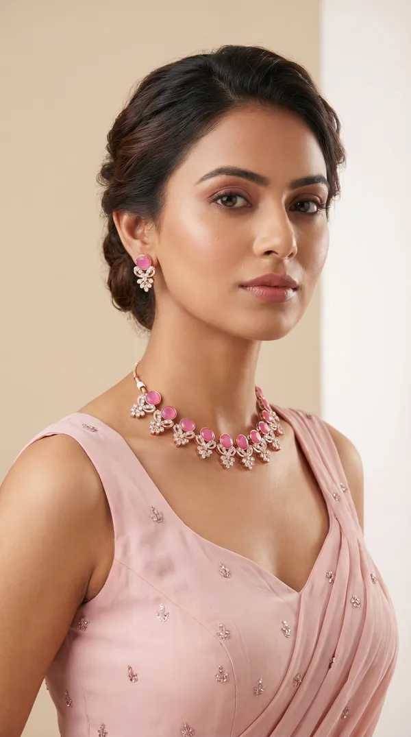Designer_Pink_Diamond_Look_Choker_Set_with_Matching_Earrings_for_Women