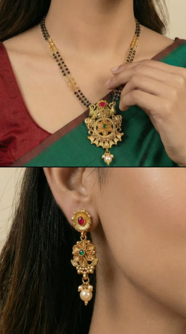 Micro_gold_plated_diamond_studed_fancy_flower_square_mangalsutra