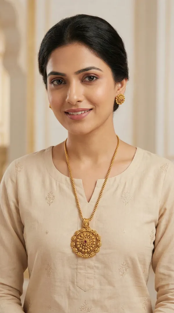 Micro_Gold_Plated_AD_Diamond_Studded_Fancy_Oval_Pendant_Set_with_Chain