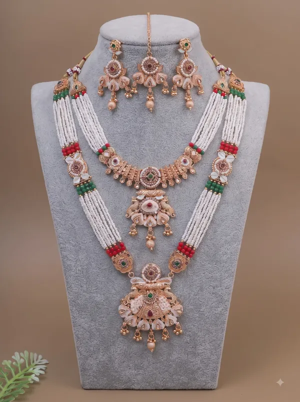 Ruby_Green_Pearl_Mala_with_Floral_Kundan_Choker_&_Statement_Pendant_Set