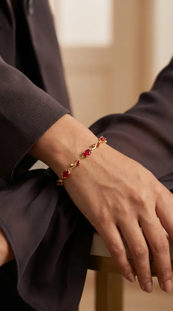 Gold_Plated_Red_Stone_Floral_Design_Bracelet_for_Women