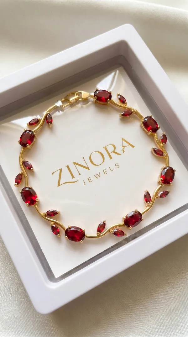 Gold_Plated_Red_Stone_Floral_Design_Bracelet_for_Women