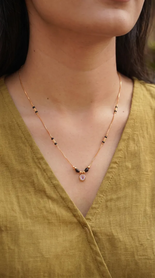 Black_Beaded_Golden_Charm_Pendant_Necklace