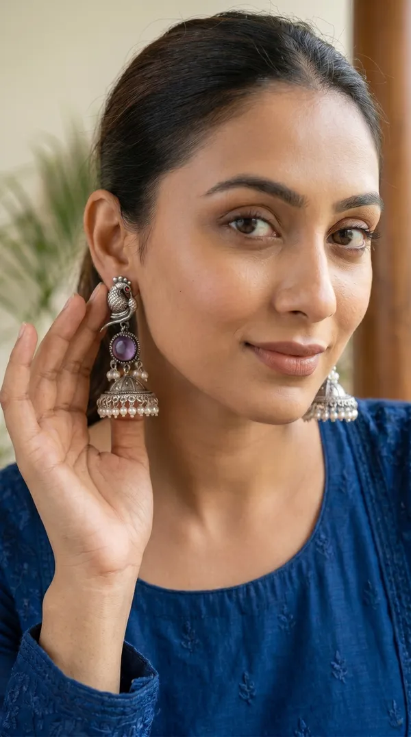 Elegant_Silver_Peacock_Jhumka_Earrings_for_Women