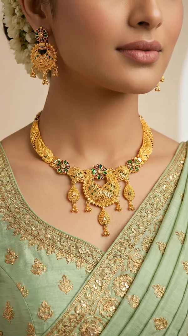 Traditional_Gold-Plated_Necklace_Set_with_Earrings