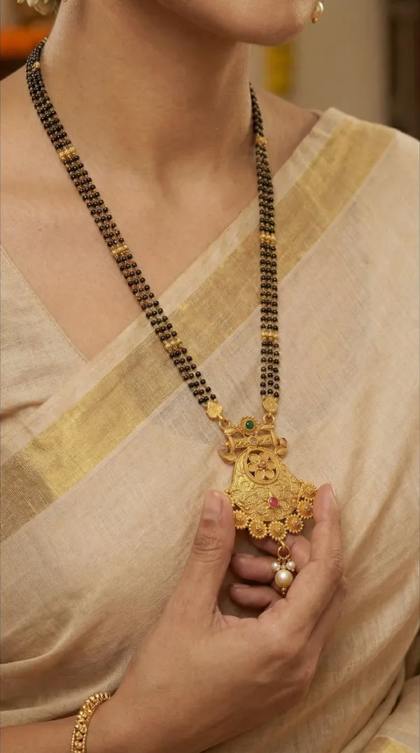 Micro_gold_plated_diamond_studed_fancy_flower_square_mangalsutra