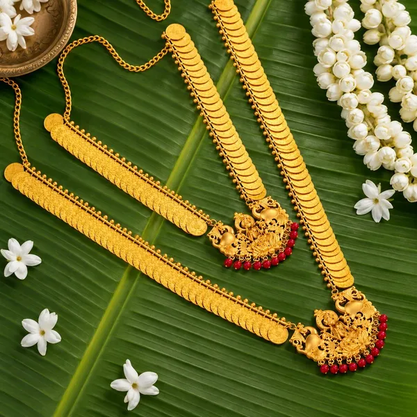 Laxmi_Golden_Coin_Layer_Necklace_Set_with_Red_Bead_Peacock_Pendant