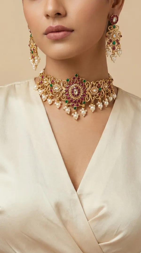 Royal_Ruby_Emerald_Pearl_Choker_Necklace_Set_for_Women