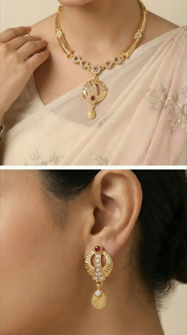 Traditional_Gold-Plated_Necklace_Set_with_Earrings