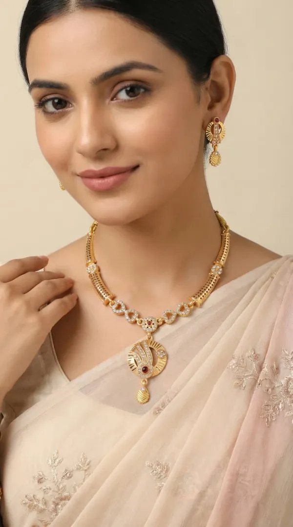 Traditional_Gold-Plated_Necklace_Set_with_Earrings