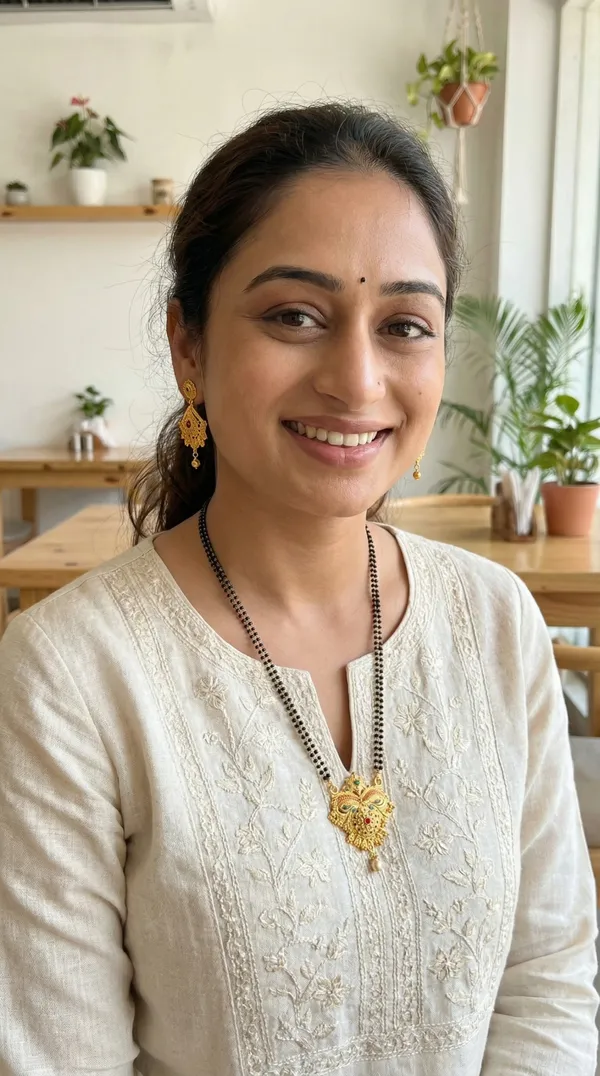 Rose_Gold_Teardrop_Mangalsutra_With_Earrings_For_Women