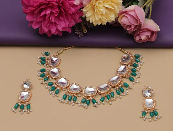 Kundan_Style_Green_Beads_Necklace_Set_with_Pearl_Drops_&_Earrings