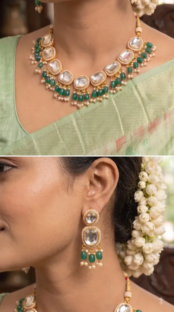 Kundan_Style_Green_Beads_Necklace_Set_with_Pearl_Drops_&_Earrings