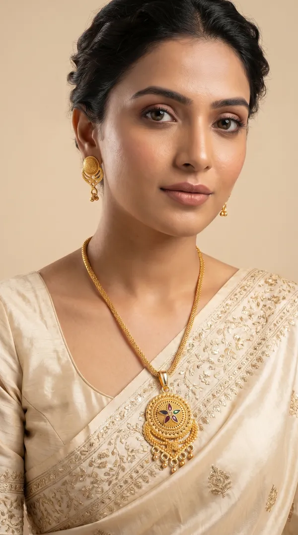 Micro_Gold_Plated_AD_Diamond_Studded_Fancy_Oval_Pendant_Set_with_Chain