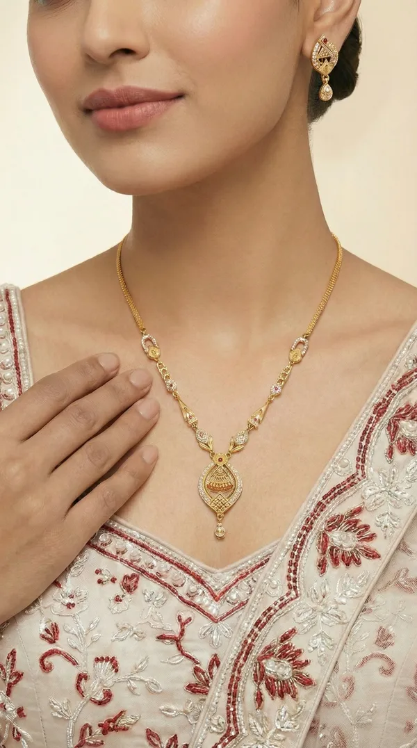 Micro_Gold_Plated_AD_Diamond_Studded_Fancy_Forming_Necklace_with_Earrings_for_Women