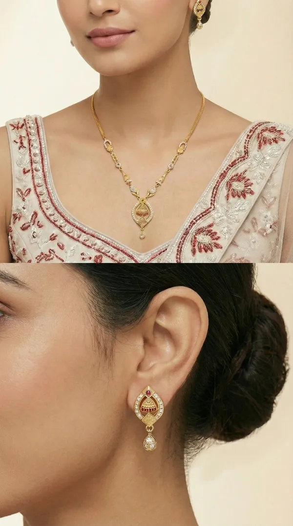 Micro_Gold_Plated_AD_Diamond_Studded_Fancy_Forming_Necklace_with_Earrings_for_Women