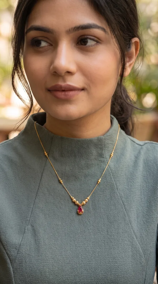 Elegant_Gold_Plated_Red_Teardrop_Pendant_Necklace_for_Women