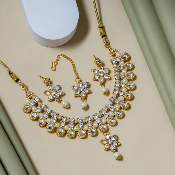 Gold-Tone_Pearl_&_Crystal_Floral_Necklace_Set_with_Matching_Drop_Earrings